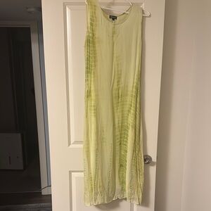 Gauzy lined Lime Green Sleeveless Dress